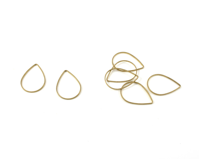 10 x Raw Brass Open Teardrop Links, 21x15mm (C0283)