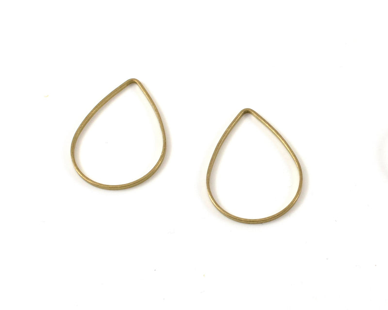 10 x Raw Brass Open Teardrop Links, 21x15mm (C0283)