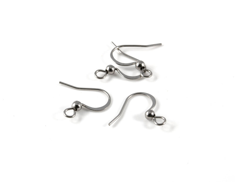 10 pairs x Stainless Steel Flattened Fish Hook Earring Wire (2389)