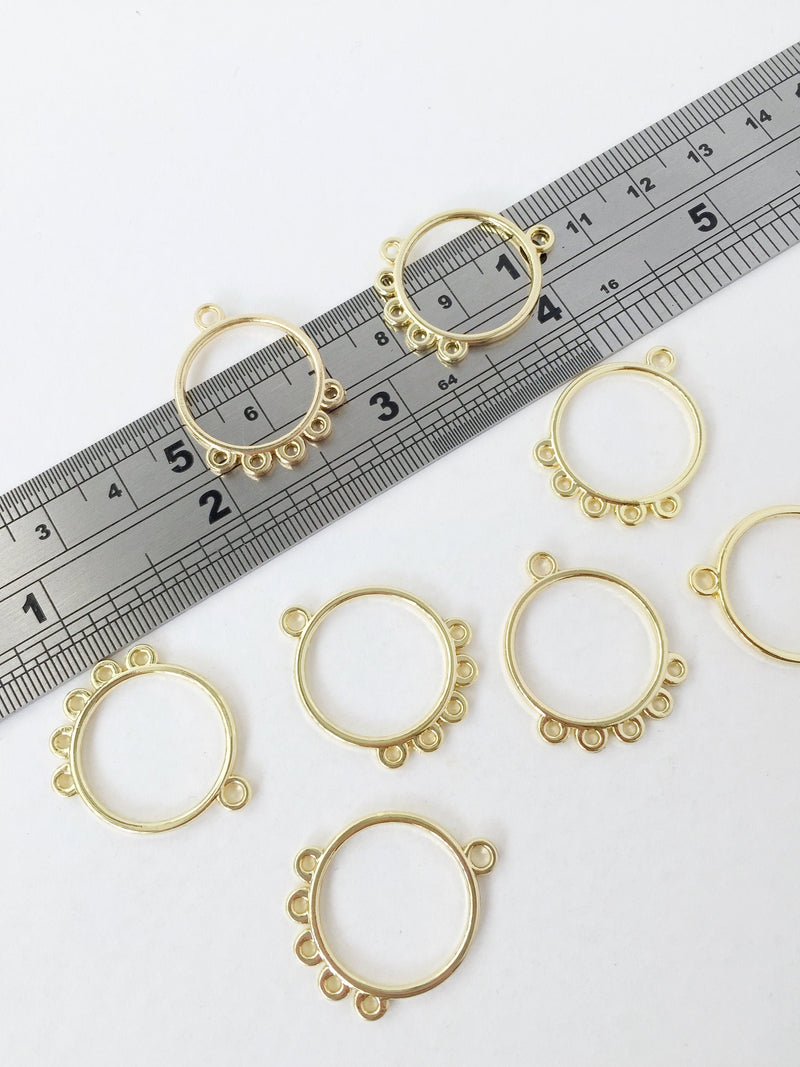 4 x Gold Plated Multiloop Hoop Connectors, 26x20mm (1475)