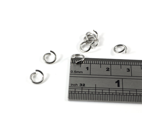 200 x 7x1mm 304 Stainless Steel Jump Rings, Round Open Jump Rings (C0582)