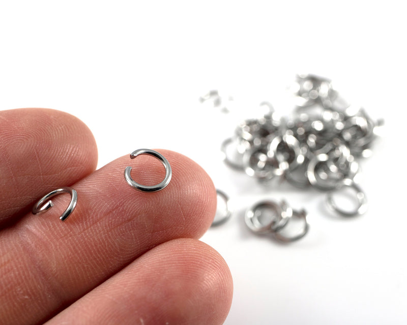 200 x 7x1mm 304 Stainless Steel Jump Rings, Round Open Jump Rings (C0582)