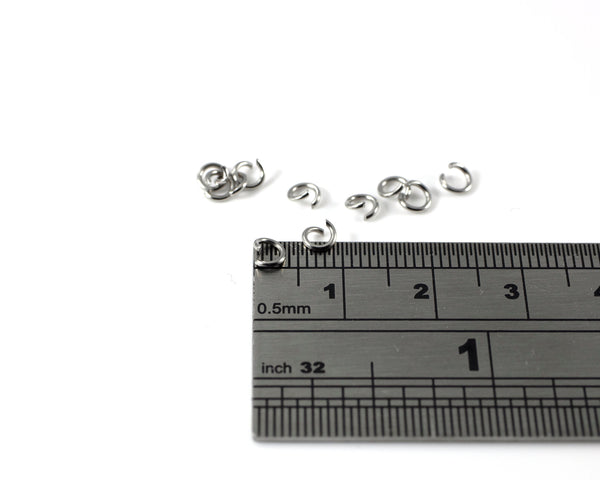 400 x Stainless Steel Round Open Jump Rings, 4x0.7mm (C0562)