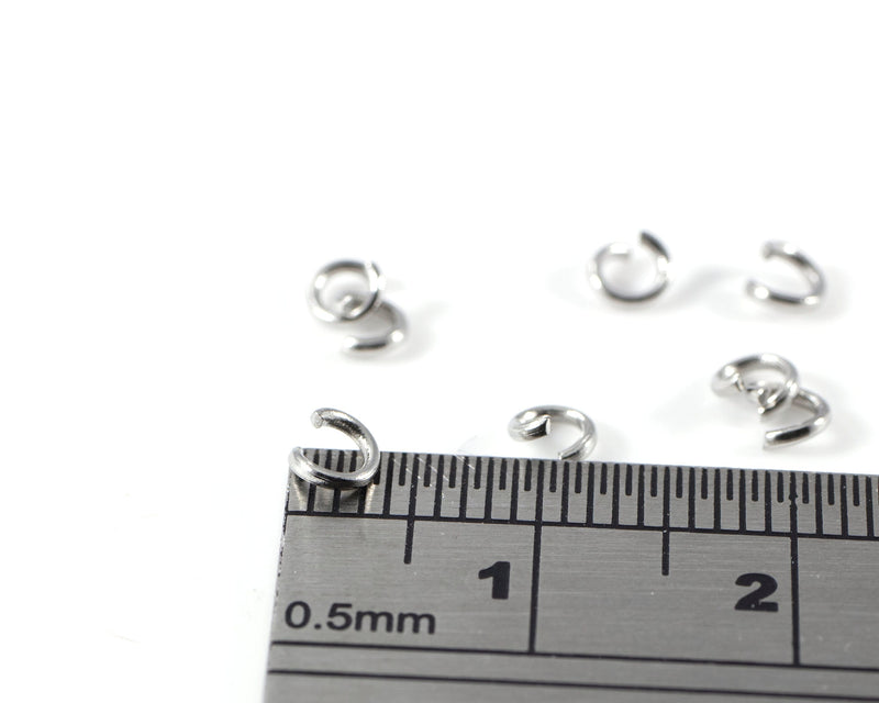 300 x Stainless Steel Jump Rings, 3.5x0.7mm (C0575)