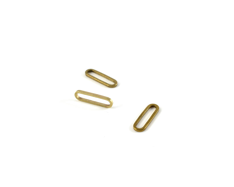 10 x Raw Brass Open Oval Connector, 15x5mm (C0153)