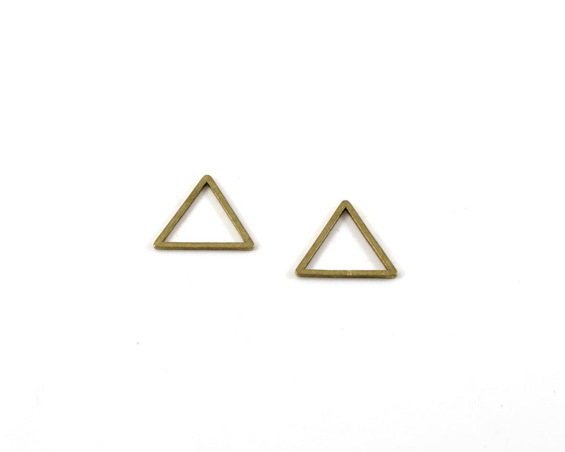 20 x Raw Brass Open Triangle Connectors, 15mm (C0157)