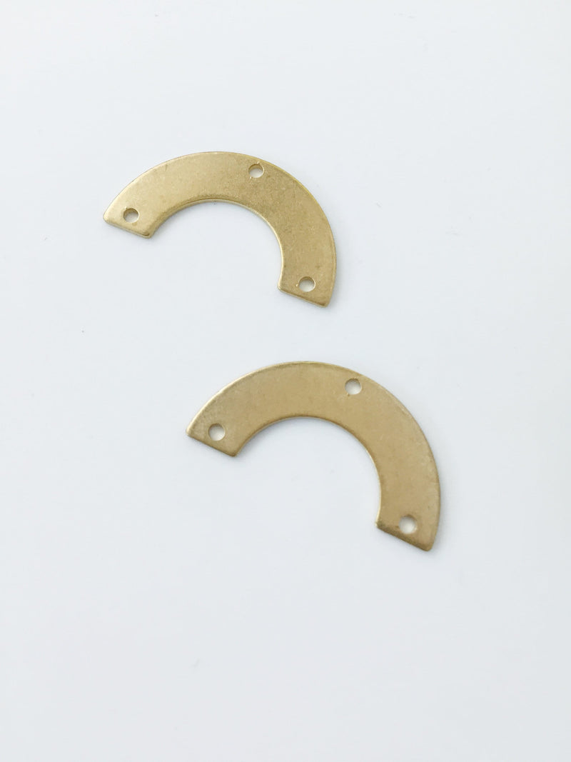 8 x Solid Raw Brass Bridge Connectors, 25x12mm (C0051)