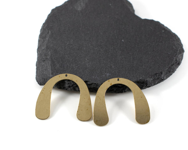 8 x Raw Brass Arch Pendants, 35x31mm (C0678)