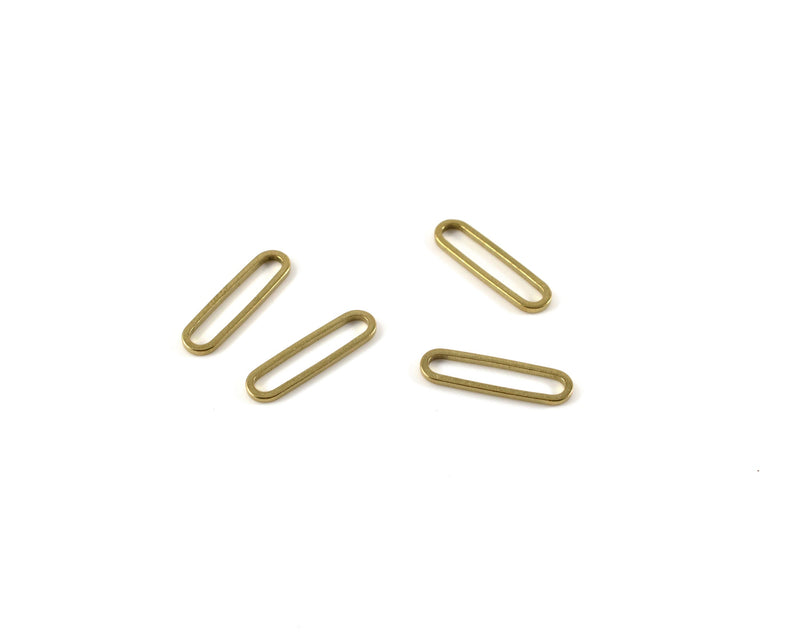 10 x Raw Brass Long Oval Linking Rings, 19x6mm (C0152)