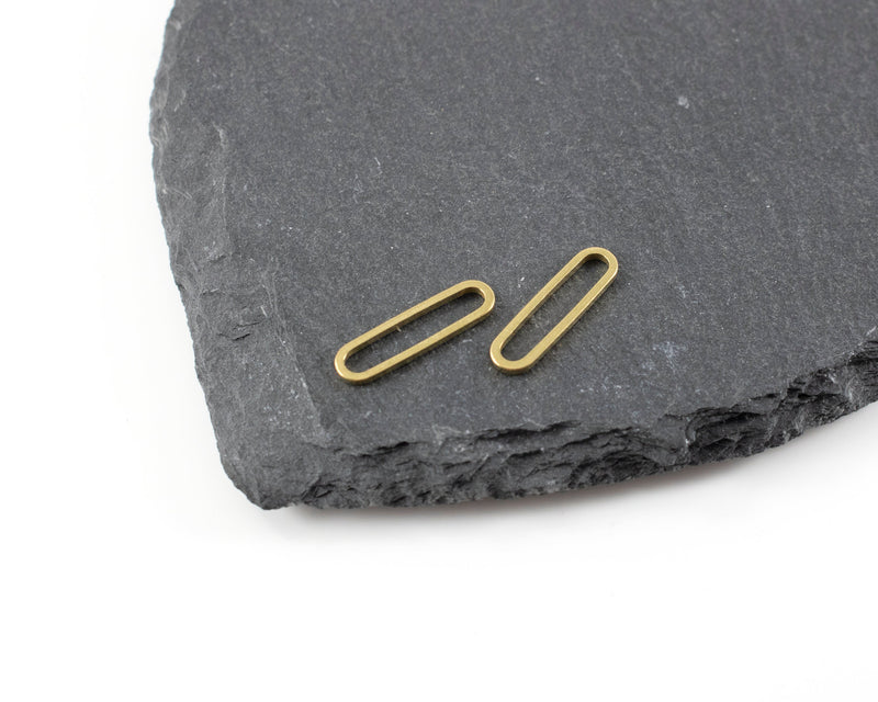 10 x Raw Brass Long Oval Linking Rings, 19x6mm (C0152)