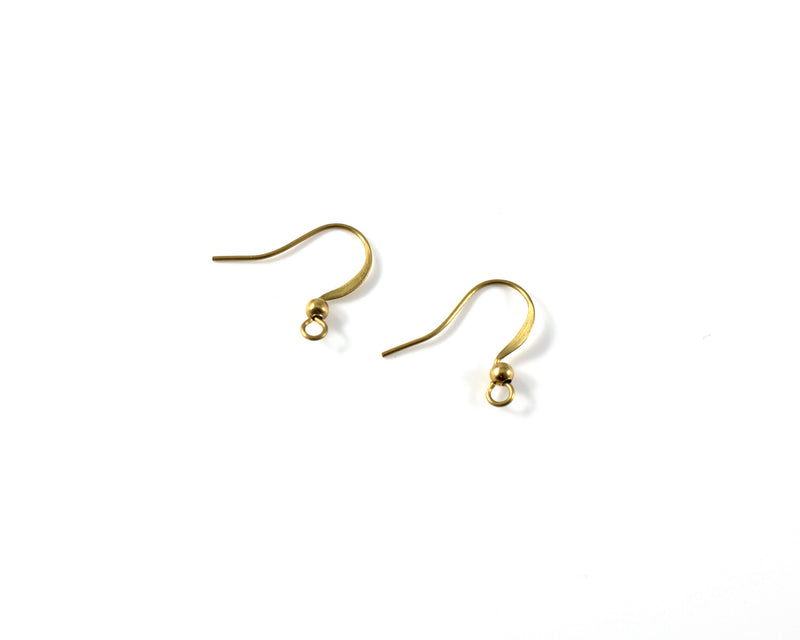 10 pairs x Plain Raw Brass Ear Wire, 17mm Earring Hooks (С0375)