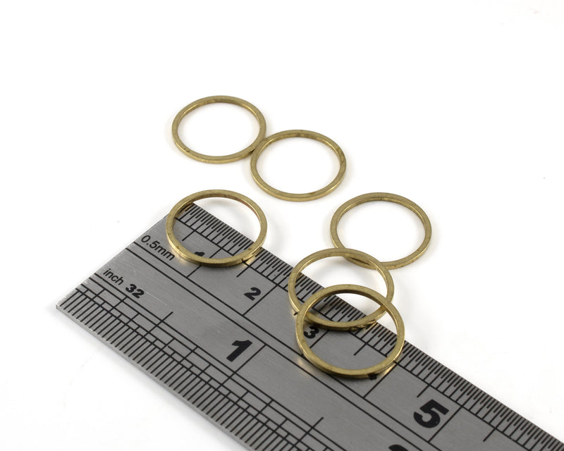 40 x Raw Brass Round Connectors, 14mm Round Linking Ring (C0380)