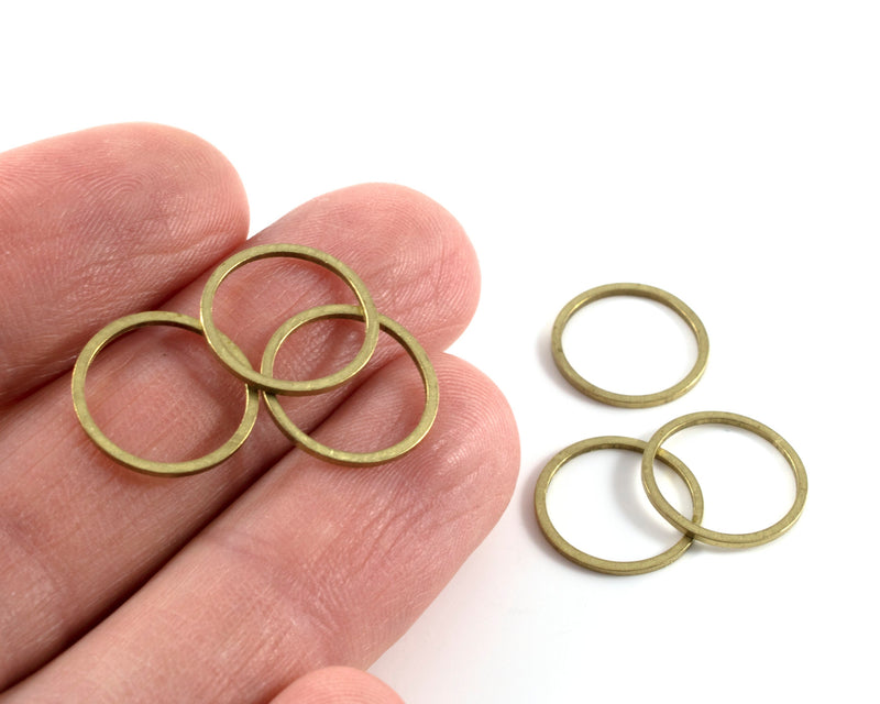 40 x Raw Brass Round Connectors, 14mm Round Linking Ring (C0380)