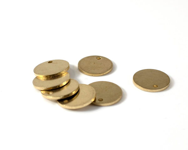 10 x Raw Brass Coin Charms, 12mm (C0180)