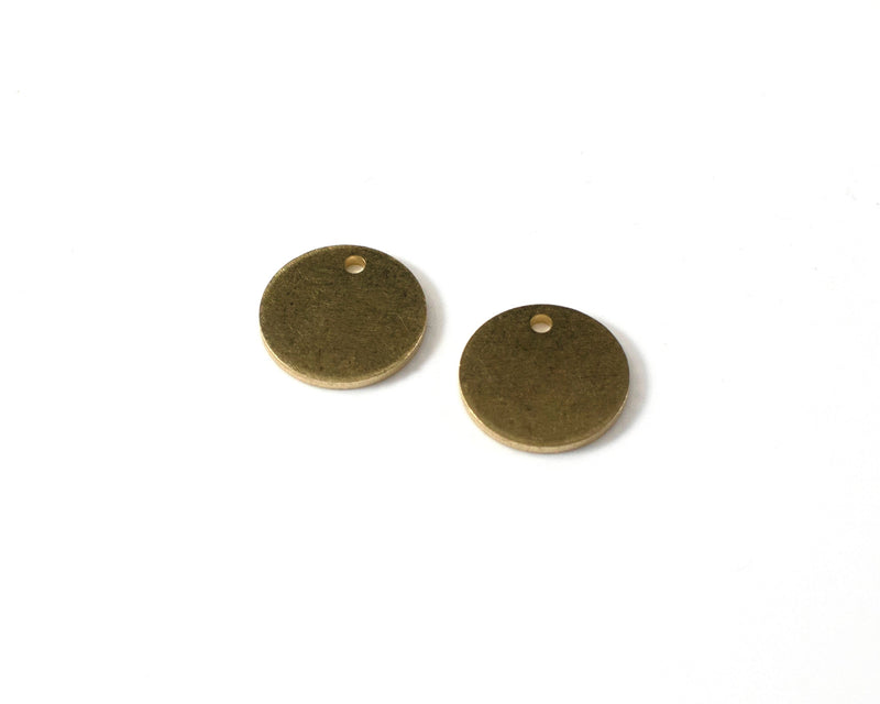 10 x Raw Brass Coin Charms, 12mm (C0180)