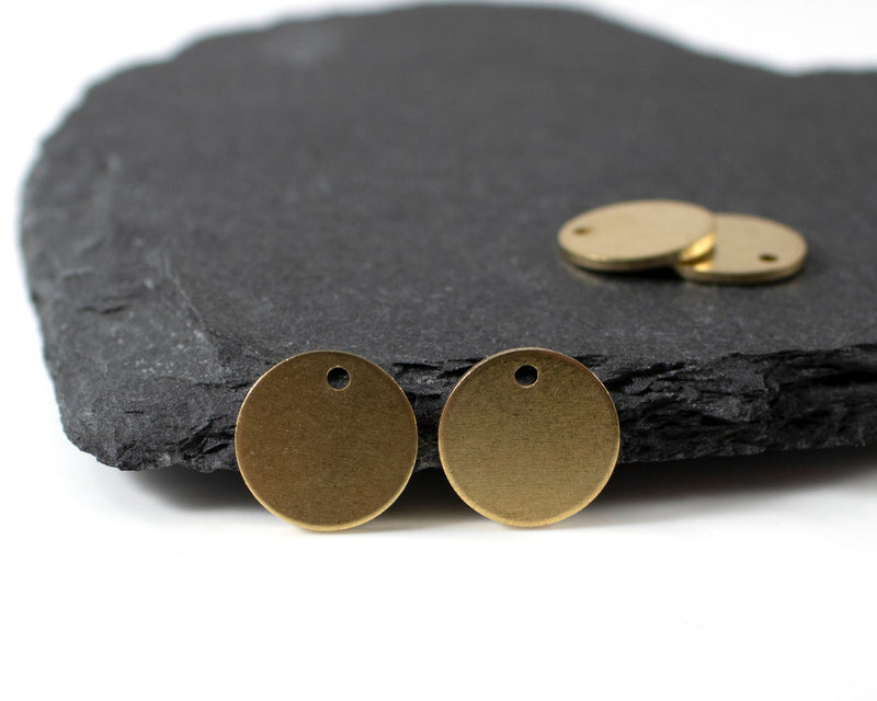 10 x Raw Brass Coin Charms, 12mm (C0180)