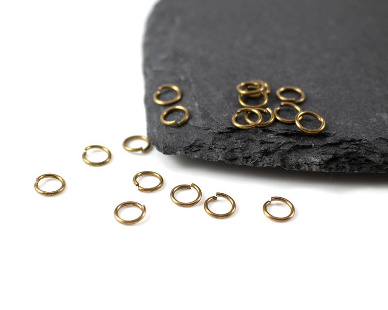 100 x Raw Brass Open Round Jump Rings, 6x0.8mm (C0079)