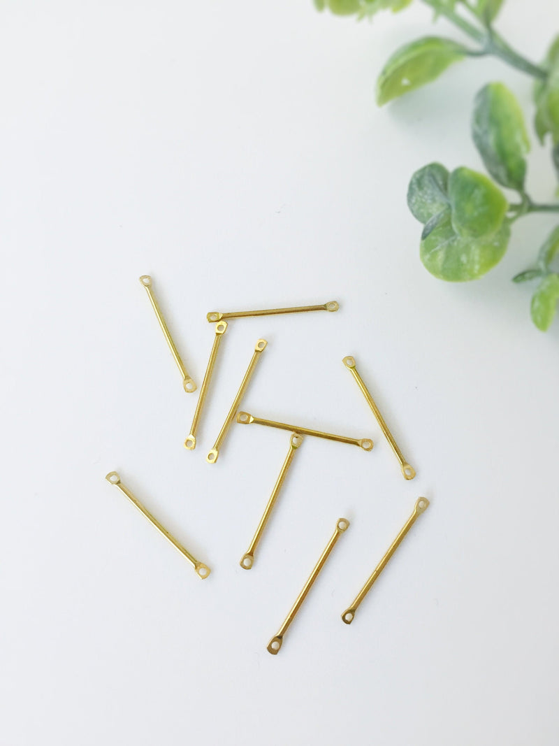 30 x Raw Brass Bar Connectors, 20x1mm Stick Links (C0001)