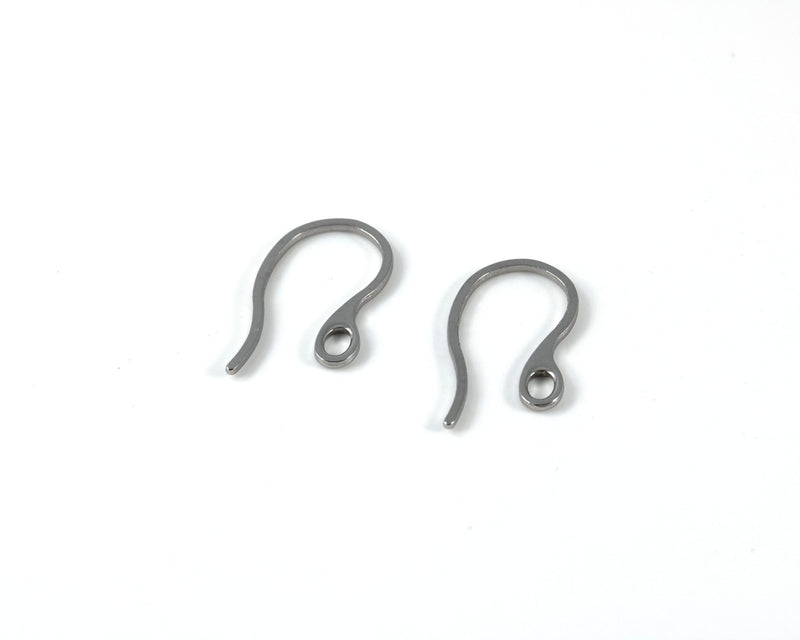 10 pairs x Stainless Steel Flattened Earring Hooks, 21x11mm (С0567)