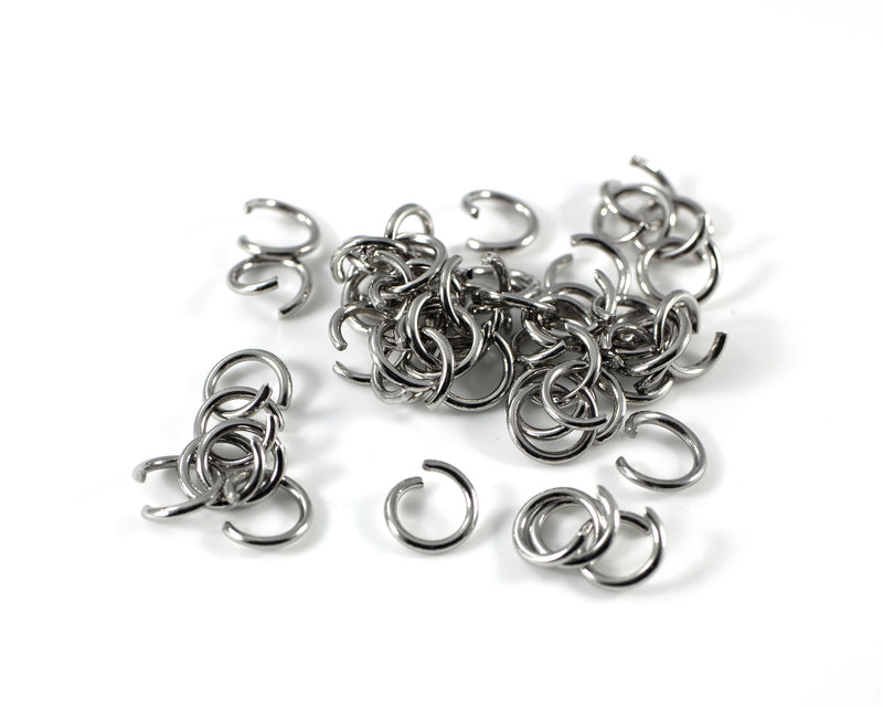 200 x 7x1mm 304 Stainless Steel Jump Rings, Round Open Jump Rings (C0582)