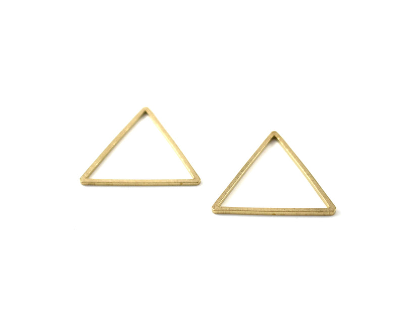 12 x Raw Brass Triangle Linking Rings, 24mm (C0574)