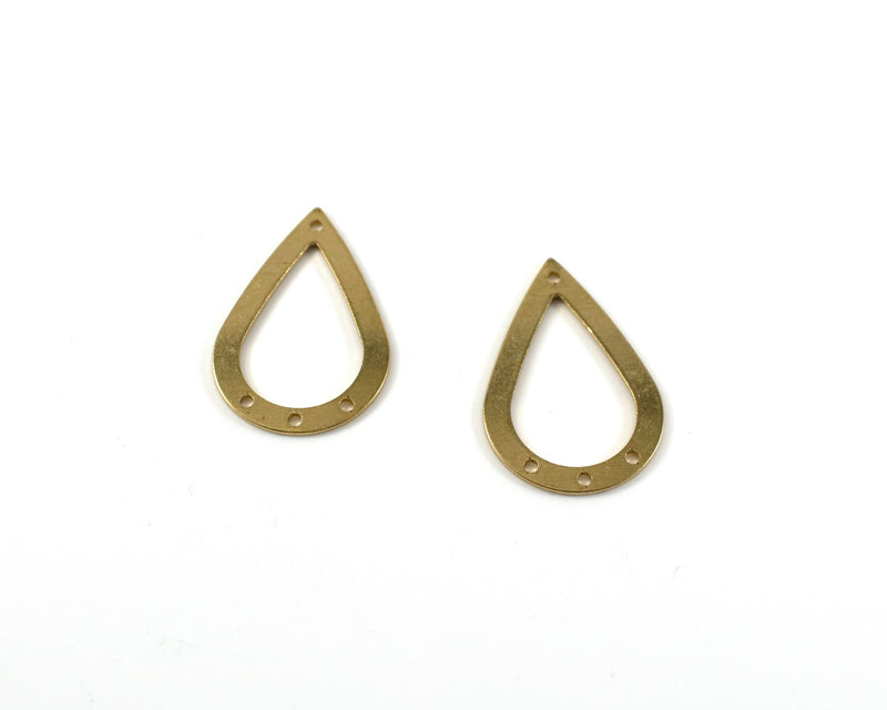 4 x Raw Brass Teardrop Connectors, 31x20mm Chandelier Earring Links (C0131)