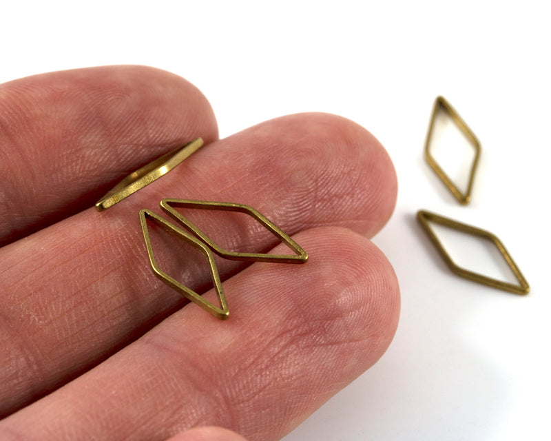 30 x Raw Brass Geometric Links, 16x7mm (C0371)