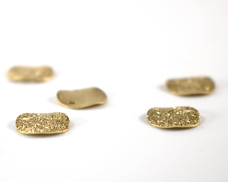 10 x Raw Brass Shimmering Wavy Coin Textured Charms, 10mm (C0167)