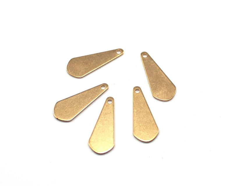 10 x Raw Brass Elongated Teardrop Pendants, 20x8mm (C0219)