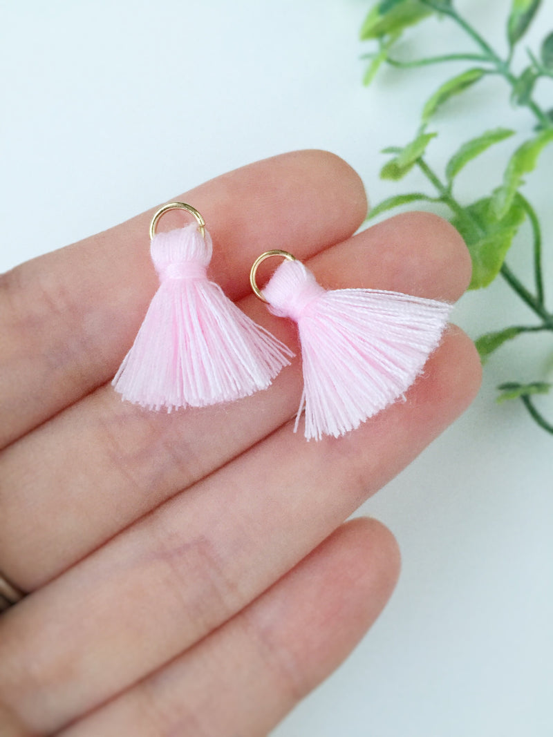 2 x Premium Thick Pink Cotton Tassels (C0314)