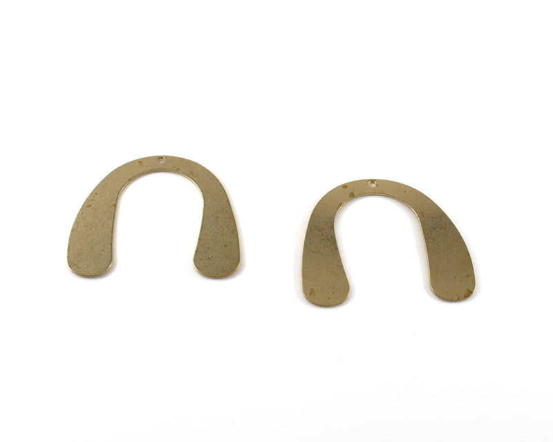 8 x Raw Brass Arch Pendants, 35x31mm (C0678)