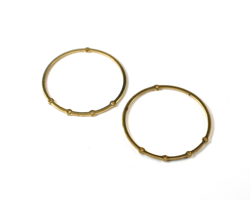 4 x Raw Brass Multi Loop Connector, 33mm (C0719)