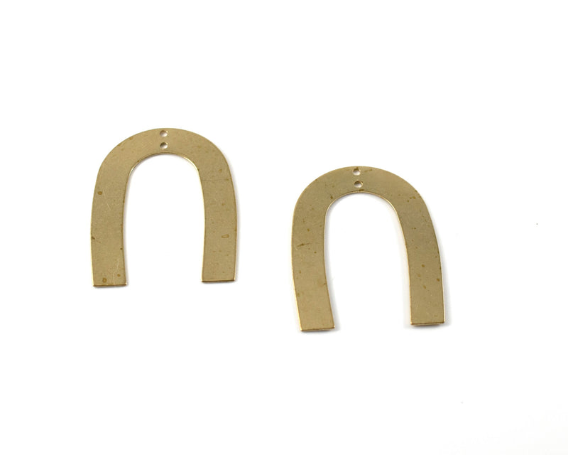 4 x Raw Brass U Shaped Links, 35x27mm (C0122)