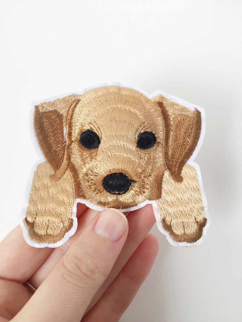 Golden Retriever Iron-on Patch, Puppy Badge