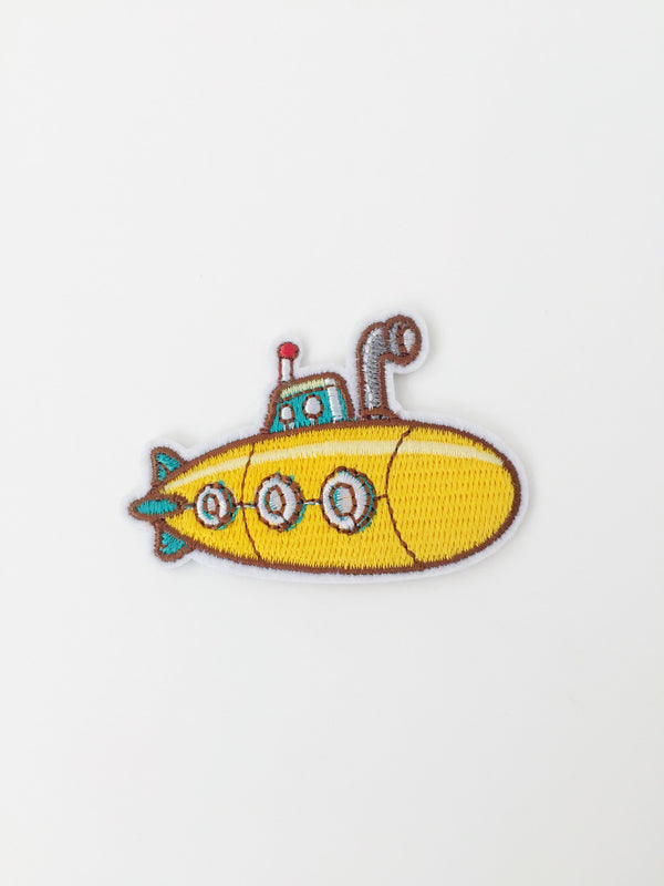 Yellow Submarine Iron-on Patch, Marine Applique