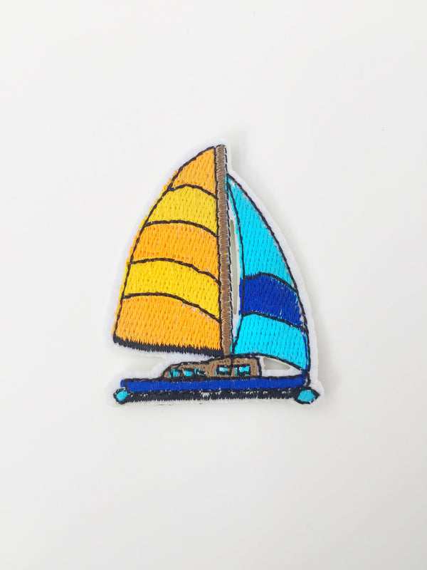 Sail Iron-on Patch, Embroidered Yacht Motif