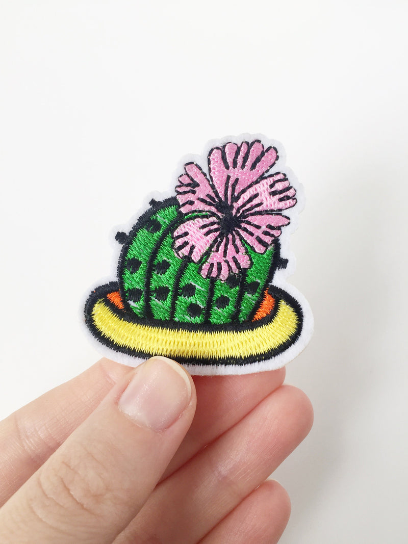 Cactus Iron-on Patch, Embroidered Saguaro Applique