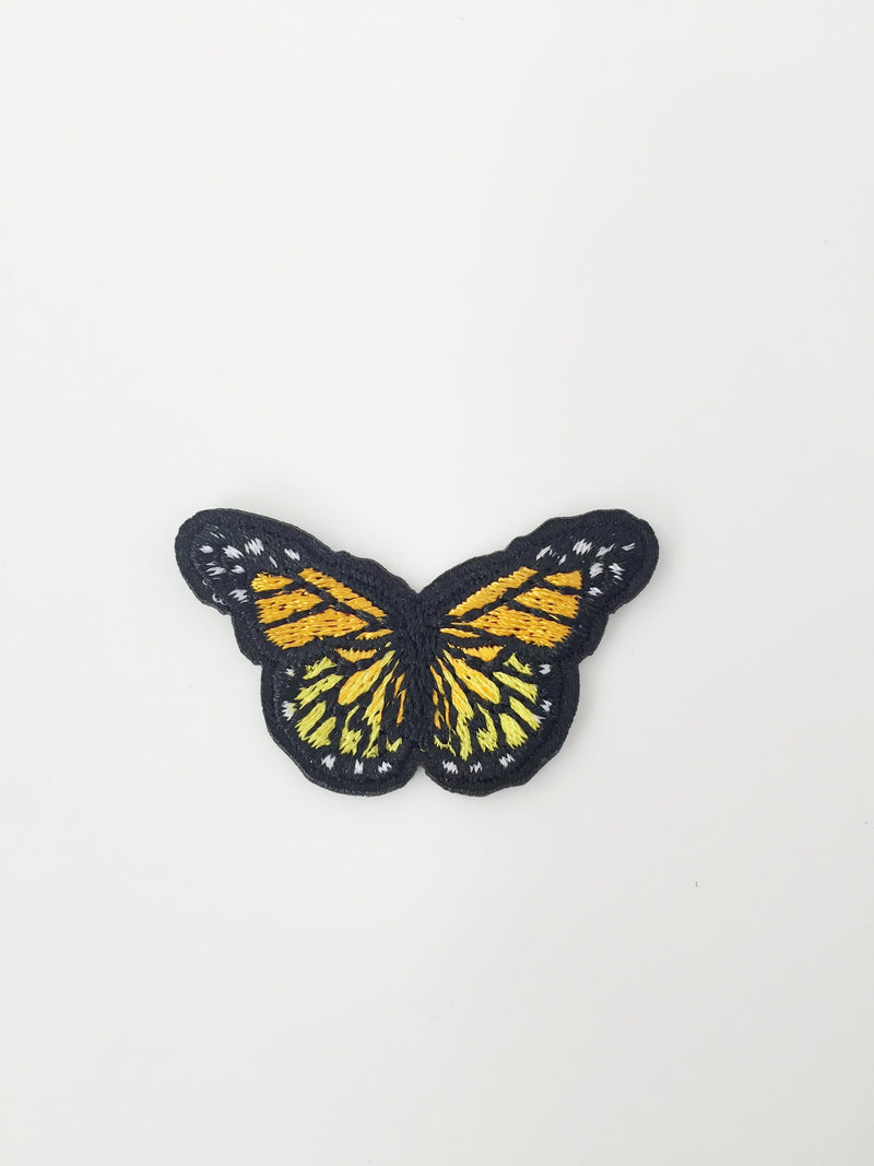 Small Yellow Butterfly Iron-on Patch, Embroidered Butterfly Badge