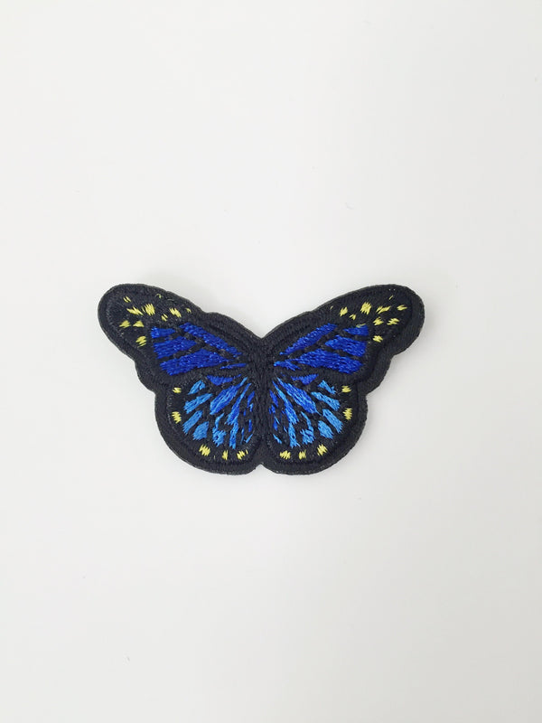 Small Blue Morpho Butterfly Iron-on Patch, Embroidered Butterfly Badge
