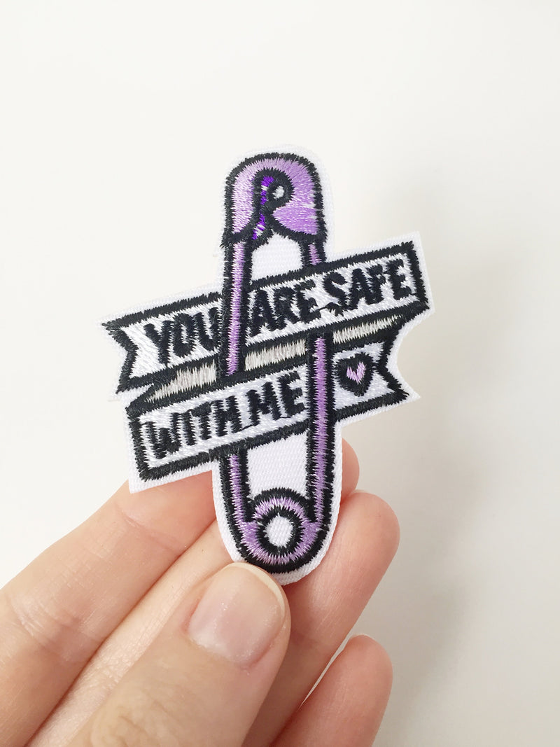 Safety Pin Iron-on Patch, Protective Applique