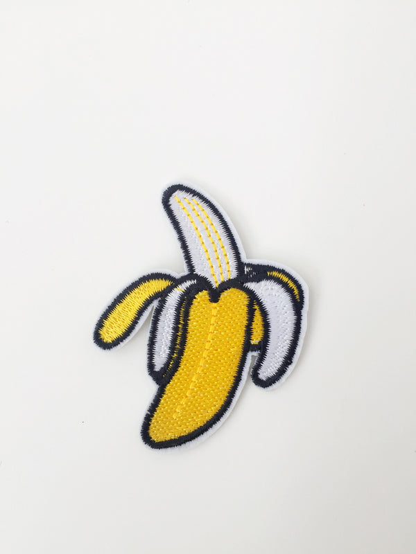 Banana Iron-on Patch, Embroidered Fruit Applique