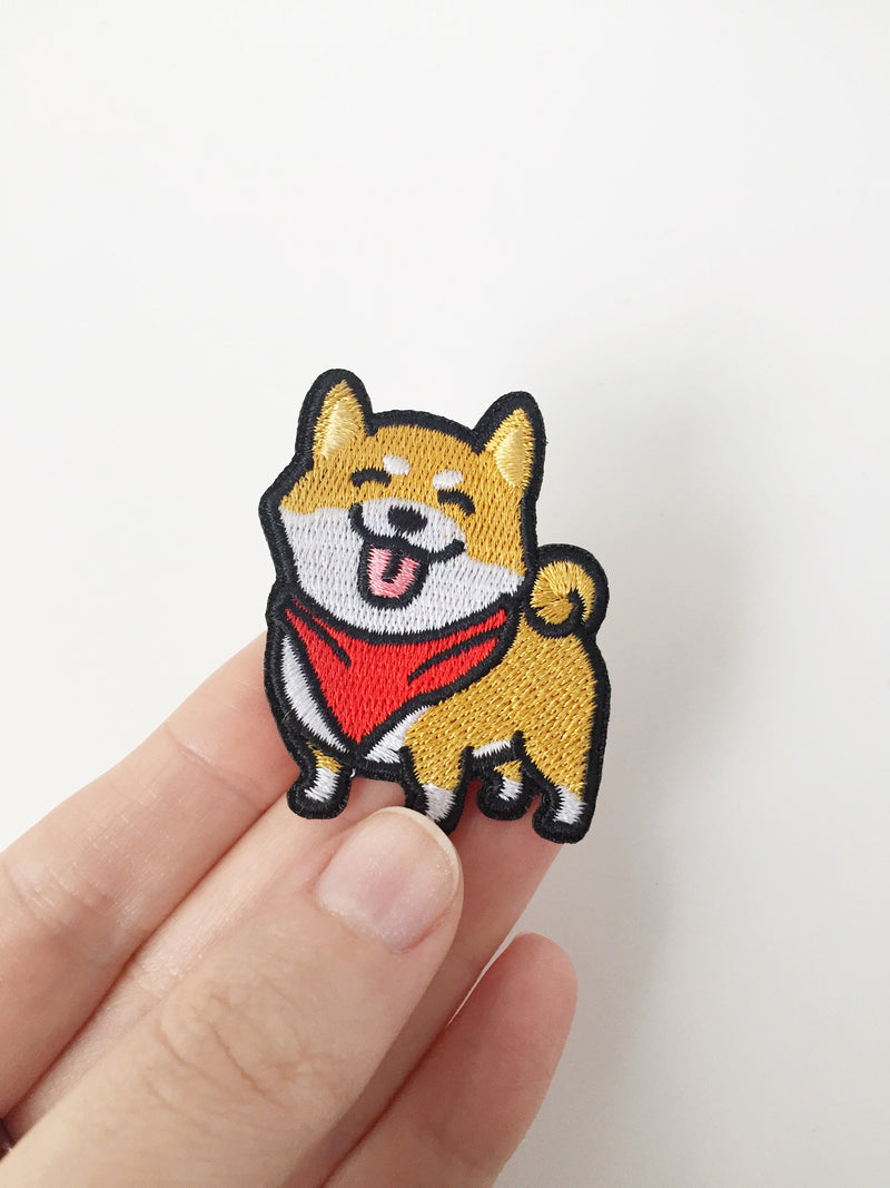 Shiba Inu Iron-on Patch, Embroidered Dog Motif