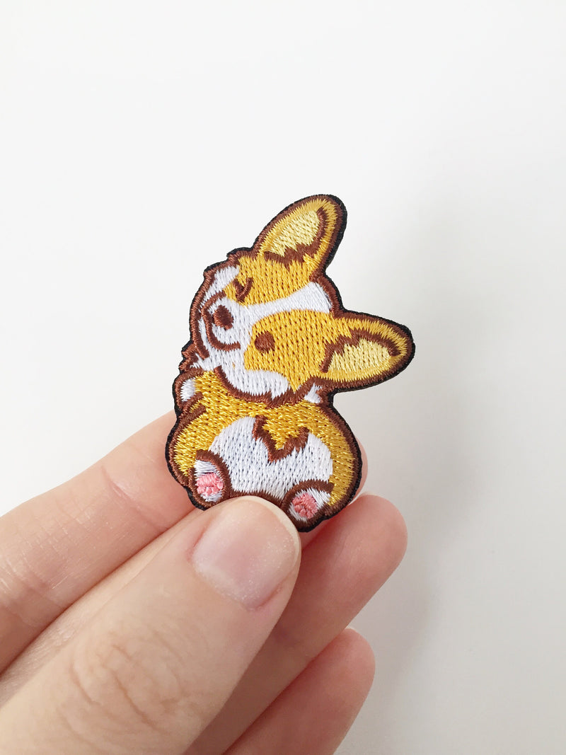 Corgi Iron-on Patch, Embroidered Cute Dog Motif Badge