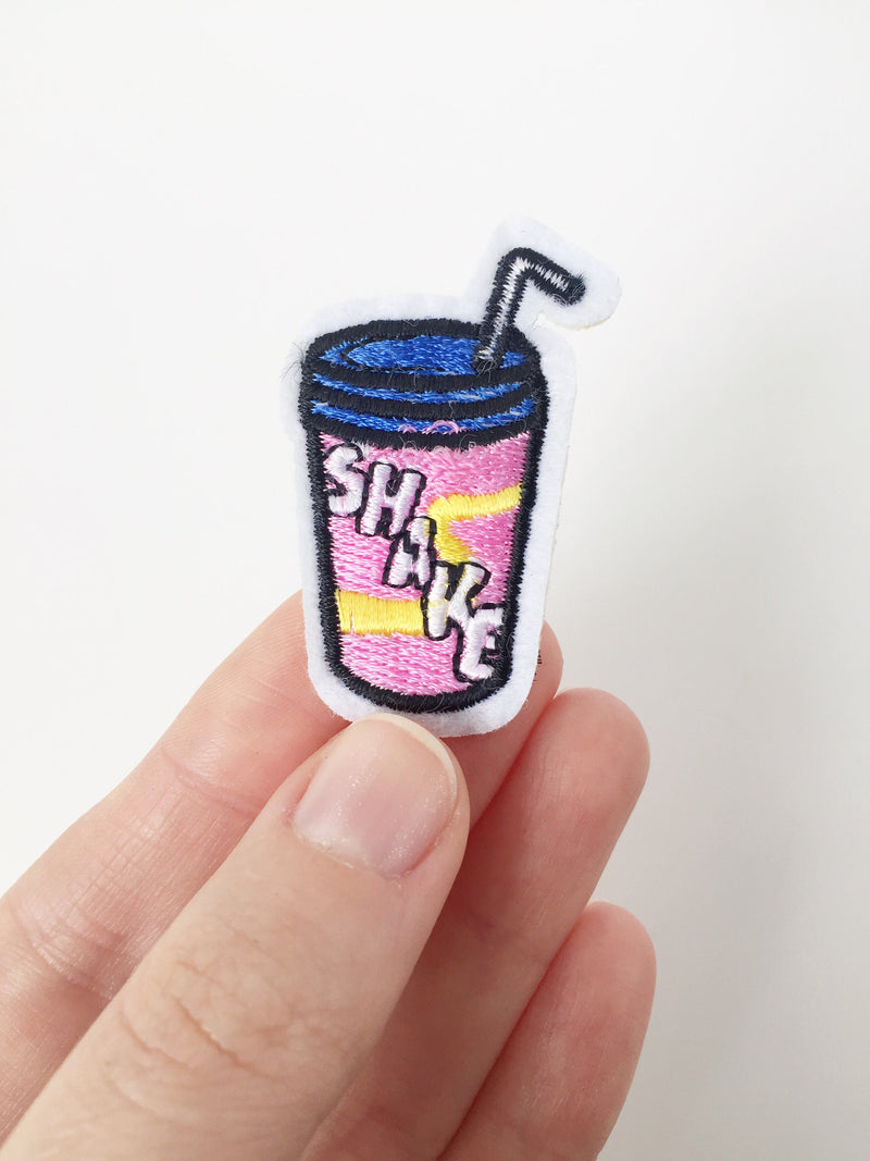 Shake Drink Iron-on Patch, Soda Novelty Applique