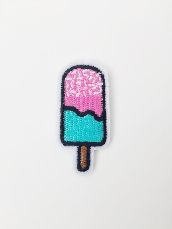 Ice Lolly Iron-on Patch, Ice-cream Embroidery Motif