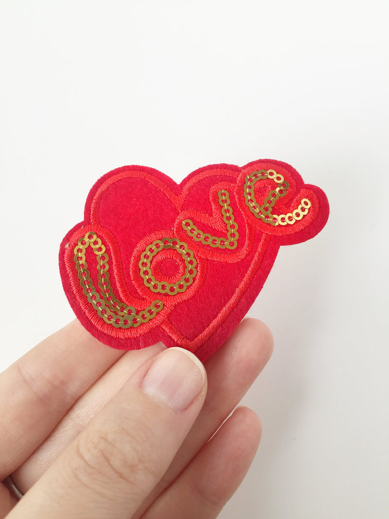 Love Heart Iron-on Patch, Red Heart Clothes Applique