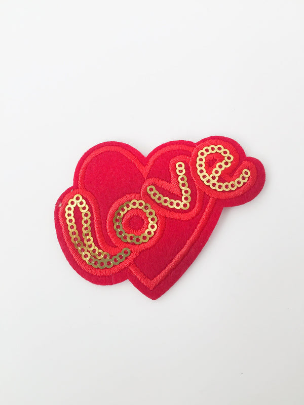 Love Heart Iron-on Patch, Red Heart Clothes Applique