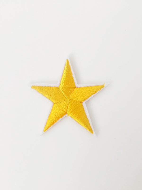 2 x Star Iron-on Patches, Embroidered Star Applique