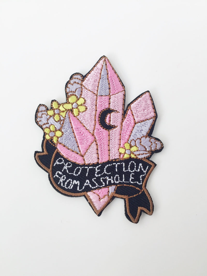 Protective Crystals Iron-on Patch, Healing Crystals Applique