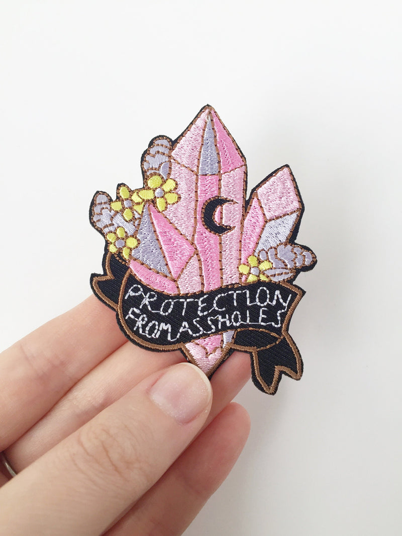 Protective Crystals Iron-on Patch, Healing Crystals Applique